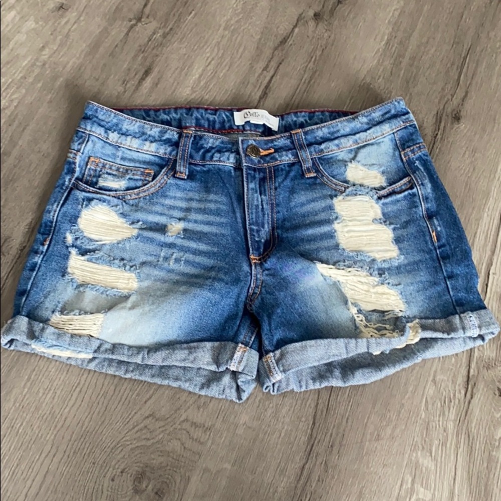 Cello Women’s Distressed Jean Shorts